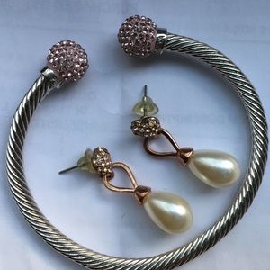 Bracelet and Chandelier earring set